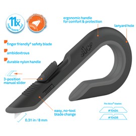 Slice Box Cutter, Heavy Duty Utility Knife, Safe Ceramic Blade Lasting 11x Longer than Metal, Stone, 2 Pack