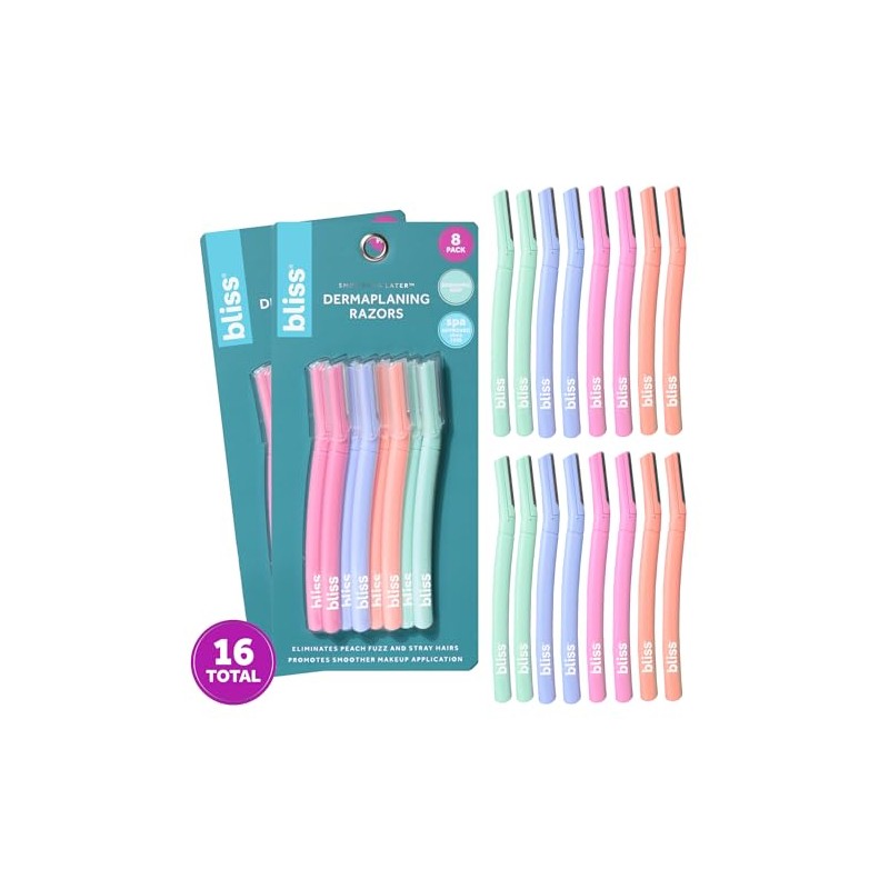 Bliss Women's Dermaplaning Tool - 16 Pack Dermaplaning Razor Microblades: