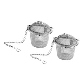 ABOOFAN 2 Pcs Stainless Steel Seasoning Strainer Mesh Tea Infuser with Extended Chain Hook for Loose Leaf and Herbal Tea Easy to Clean