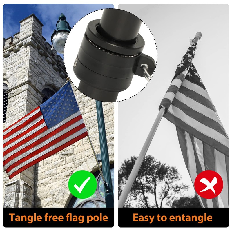 NELXINJO 6FT Stainless Steel Flag Pole Kit with Bracket for