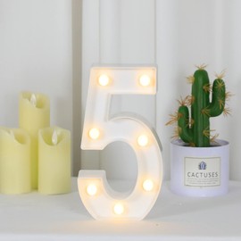 ZHAOMIMI LED Light Up Number, Decorative Lamp Sign for Night Light, Wedding, Birthday, Party, Christmas, Home Bar, Decoration (5)