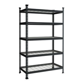 WORKPRO 5-Tier Metal Storage Shelving Unit, 36”W x 18”D x 72”H, Adjustable Storage Rack Heavy Duty Shelf, 4000 lbs Load Capacity (Total), for Garage, Kitchen, Bathroom, Warehouse, Black/Silver