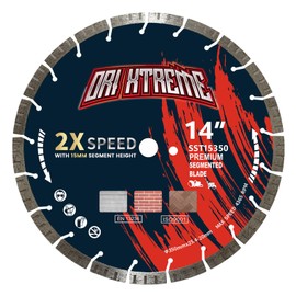 ORIXTREME 14 Inch Diamond Concrete Saw Blade, Turbo Segmented General Purpose Blade Dry/Wet Cutting Concrete, Reinforced Concrete, Masonry, Brick, Block,1"-20mm Arbor