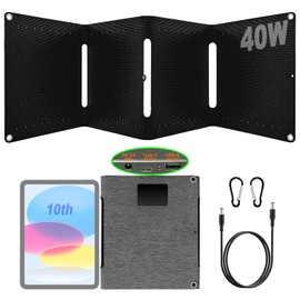 40W Mini tragbares Solarpanel-Ladegerät, USB-C/USB-A/DC Ausgang, 24% hocheffizient & wasserdicht, faltbares Solar-Ladegerät in Buchgröße für Telefone, ideal für Camping, Wandern und Rucksackreisen