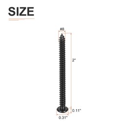 DTGN #8x2" Phillips Pan Head Self-tapping Screw - 50Pack - Black Oxide 304 Stainless Steel Sheet Metal Screws Wood Screws
