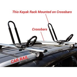 DrSportsUSA 2 Pairs Universal J-Bar Kayak Rack Roof Top Carrier for Kayak Canoe Paddle Boat Mounted on Car SUV