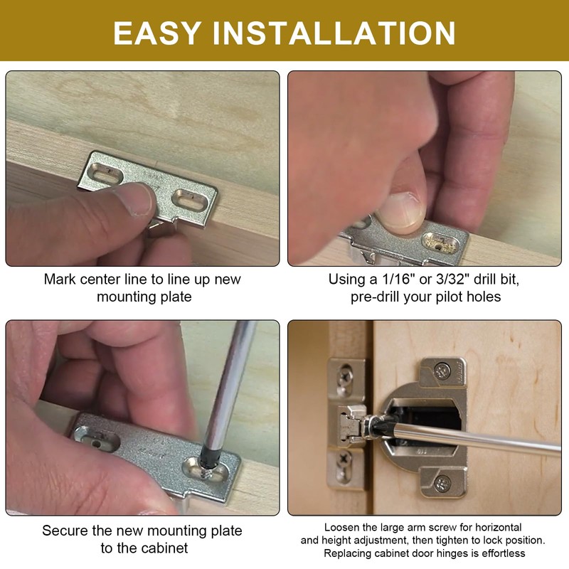 Hinge Mounting Plate Replacement for Blum 1 5/8" Overlay 110