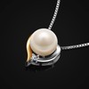 Jewlldeen Pearl Necklace for Women,Heart Pendant necklaces Sterling Silver 925,Cubic