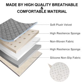 surpassme Comfortable Car Seat Covers Universal Back/Brench Seat Coves for Car Accessories with Storage Pockets, Padded Car Interior Covers for Automotive, SUV, Truck, and Van(Grey)