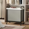 WOWLIVE Rolling Laundry Hamper 2 Section, 100L Laundry Basket with