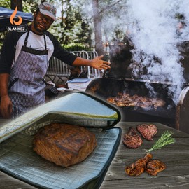 BBQ Blanket for Resting Meat Extra Large, Insulated Meat Resting Bag | Reusable Brisket Blanket for Grilling & Smoking, Smoker Resting Bag for Smoked Meat, Ribs | Gift for Men, Dual-Pocket XL 23in.