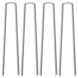 OK5STAR 100 Pack 12" Garden Stakes Pins,Heavy Duty Garden Landscape Staples Stakes Pins Galvanized Landscape Fabric Staples Sod Ground Staple for Anchoring Weed Barrier Fabric