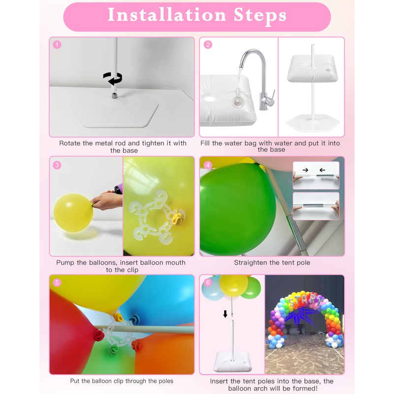 YALLOVE 21ft Balloon Arch Stand Kit, Free Combination in Width