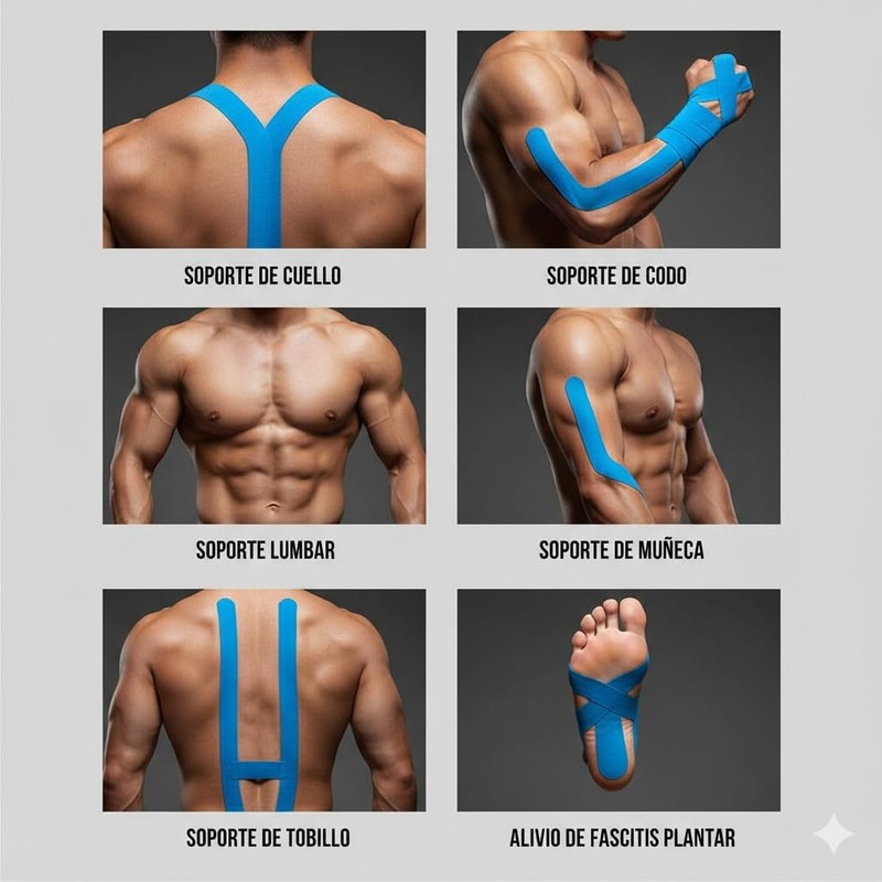 Cinta Kinesiologica Resistente al Agua Kinesiotape Cinta 2 Rollos de