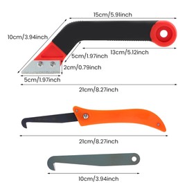 Grout Removal Tool Kit, Long-Lasting Saw Angled Tile Grou t Remover with 2 Til-e Grou-t Saws 6 Replacement Blades & 2 Grou-t Cleaning Blades, for Til-e Cleaning
