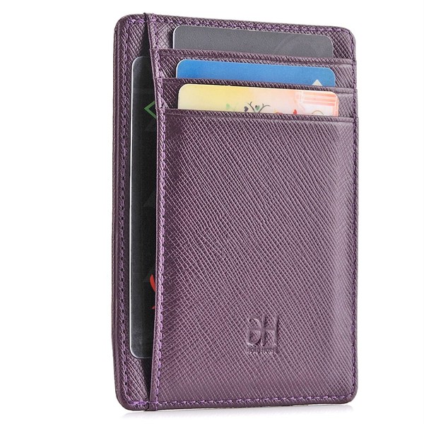 GH GOLD HORSE Slim RFID Blocking Card Holder Minimalist Leather