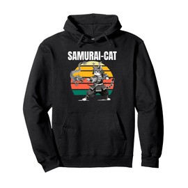Samurai Cat Dragon Pullover Hoodie