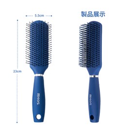 RHOS Men's Hair Brush, Comb, Styling, Hair Care Brush, Wet & Dry Use, Prevents Hair Loss, Tangle-Free, Beautiful, Anti-Static Hairbrush (Blue)