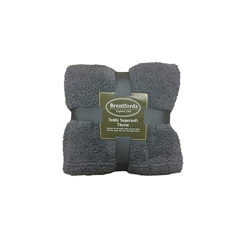 Brentfords Teddy Fleece Throw Super Soft Warm Blanket Bed Chair