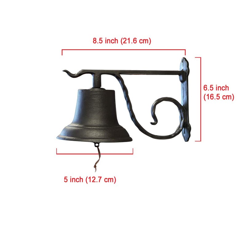 NACH JS-90-091 Classic Fine Cast Iron Rustic Hanging Doorbell, 8.5