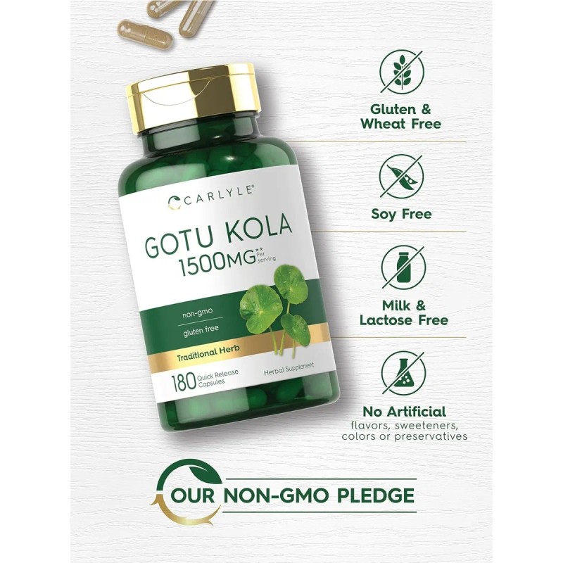 Gotu Kola Centella Asiatica Capsulas 1500mg Apoyo Cerebral