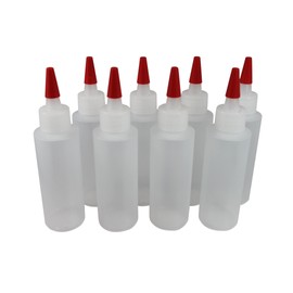 Pinnacle Mercantile (8-Pack 4 Oz Plastic Squeeze Bottles Long Red Tip Caps Food Grade Perfect for Icing, Cookie Decorating, Condiments, Arts and Crafts BPA Free Empty