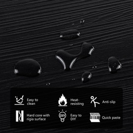 Peel and Stick Floor Tile,Vinyl Plank Flooring,Wood Grain Look 36-Pack 54 Sq.Ft,Waterproof Self Adhesive DIY Installation Tile Sticker for Bathroom Bedroom,Black