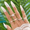 Rrdaily Cute Acrylic Beads Rings Set for Women Fun Knuckle