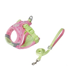 Touchdog Lightweight Cat Harness & Lead Set, Ultra Lightweight, Breathable Mesh, Reflective Stripes, Anti-Escape Design, Suitable for Small to Medium Cats, Night Walks, (Candy Pink, M)