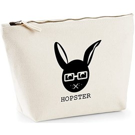 Hippowarehouse Hipster Bunny Rabbit Wearing Geek Glasses printed make up cosmetic wash bag 18x19x9cm