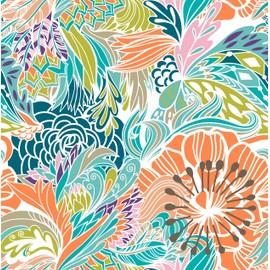 3-Piece Fine Printed Oversize (115" X 95") Vibrant and Bright Bohemian Quilt Set Reversible Bedspread Coverlet King Size Bed Cover (Turquoise, Blue, Orange Boho, Multi Floral)