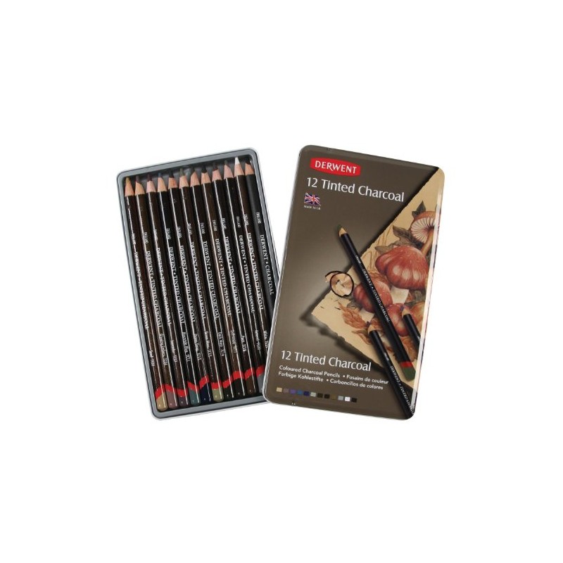 Derwent Charcoal Pencils Coloured Set of 12