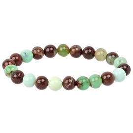 Eledoro PowerBead, Women’s Stretch Bead Bracelet, Made of 8 mm Gemstone Beads, 17 - 18 cm, gemstone, Green