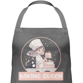 Shirtracer - Apron - Baking Apron Women's 1 - Baking Queen - Baking Queen Bakers Gift, 3 anthracite
