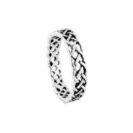 Windalf RIANA Silver Ring 8 mm Friendship Braid Partner Ring Wedding Ring 925 Sterling Silver, Sterling Silver