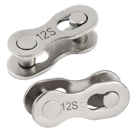 2 Pairs 12-Speed Chain Links Quick link for 12-Speed Chains, Reusable Silver Steel Bicycle Chain Joint Connecters for Mountain Bikes, Road Bikes (Silver)