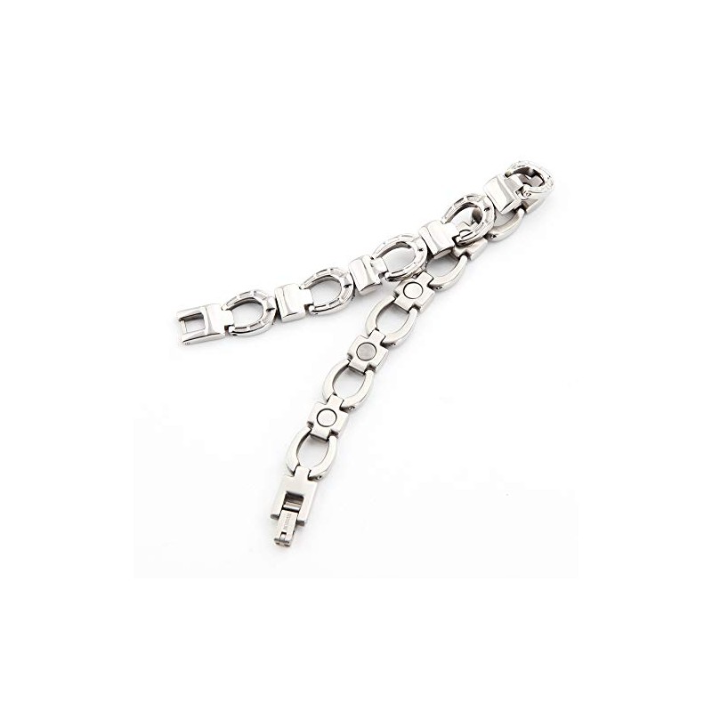 Energetix 4you 5691 Lucky Horseshoe Stainless Steel Energy Magnetic Bracelet