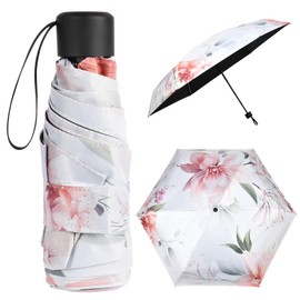 Vicloon Mini Umbrella, Pocket Umbrella, 6 Ribs Lightweight Compact Folding Umbrella Windproof Rain and Sun Umbrella with Reinforced Frame for Travel,School,Daily Life