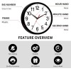 Rohioue Wall Clock Modern 10 Inch Black Battery Operated Silent