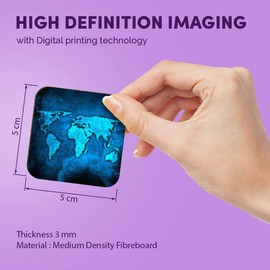 1 x Square MDF Fridge Magnet - World Map Earth Travel 3799