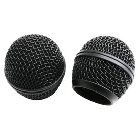 Haidong Microphone Head Replace Mic Grill Replacement Black Grille Ball with Inner Foam for SM58 Microphone 2pcs