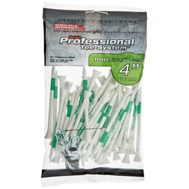 J & M PTS Pro Length Max Golf Tees (50-Count), White/Green, 4-Inch