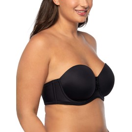 Vanity Fair Womens Beauty Back Smoothing Strapless Bra, 4-way Stretch Fabric, Lightly Lined Cups Up To H Bra, Midnight Black, 38C US