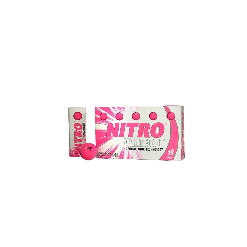 Long Distance Peak Performance Golf Balls (15PK) All Levels-Nitro White