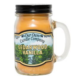 Our Own Candle Company, Cedarwood Vanilla Scented Mason Jar Candle, 100 Hour Burn Time, 13 Ounces