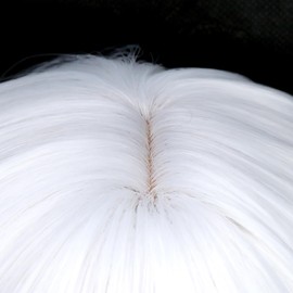 White Short Bob Kids Wig Wavy Wigs with Bangs for Daily
