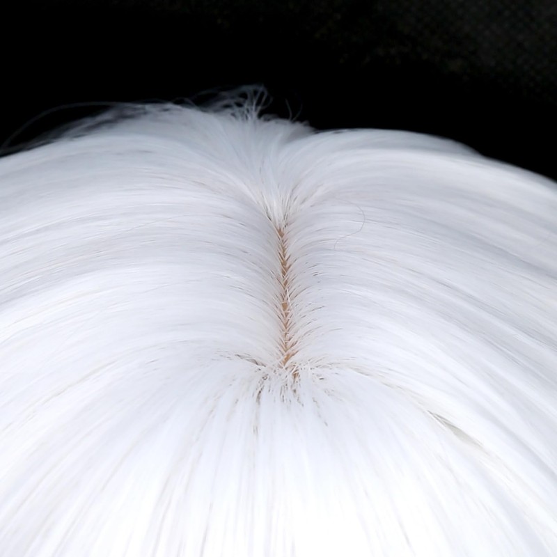 White Short Bob Kids Wig Wavy Wigs with Bangs for