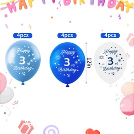 Blue 6th Birthday Balloons for Boys Girls 6th Birthday Party Decorations, 12inch 16pcs Blue White Happy 6th Birthday Balloons, Party Balloons Confetti Balloons for Boys Girls Theme Party Deocorations