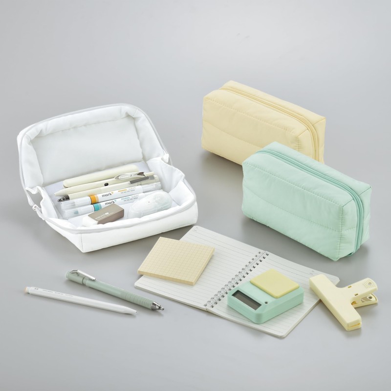 Kokuyo F-VBF291LG Pencil Case, Mokoko Pedin Type, Mint Green
