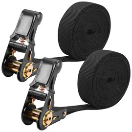 Alovez Pack of 2 Tie Down Straps with Ratchet - 4 m x 800 kg x 25 mm, Adjustable Lashing Straps with Clamping Lock, Maximum Load 800 kg Lashing Straps with Ratchet for Car, Sack Truck, Motorcycle
